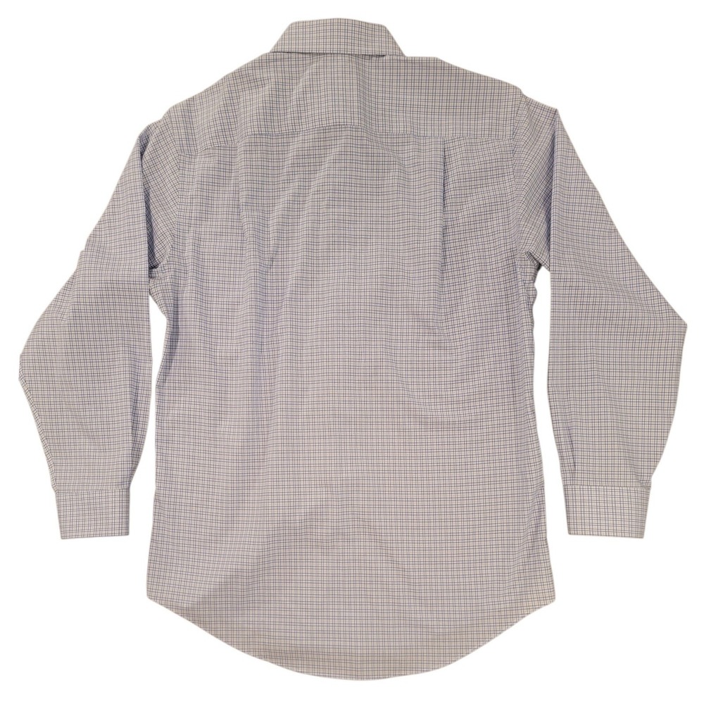 JOS A‎ BANK TRAVELER Mens Slim Fit Dress Shirt 15 1/2 32 Blue Plaid Cotton - Picture 4 of 6